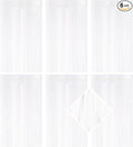 6 Pack White Foil Curtain Backdrop 3.2ft x 6.6ft Metallic Tinsel Fringe Backdrop Curtains Streamer Photo Booth Backdrop for Birthday Engagement Bachelorette Christmas Holiday Party Decorations