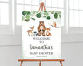 Baby Shower Sign, Baby Shower Welcome Sign, Woodland Baby Shower Welcome Sign, Woodland Animals Baby Shower Sign, Greenery Woodland Baby Shower Sign