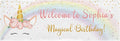 Let's Make Memories Personalized Unicorn Birthday Banner - Happy Birthday Banner for Kids - Custom Party Decorations - Indoor/Outdoor Vinyl - Any Name - Unicorn Party Decor - 10ft