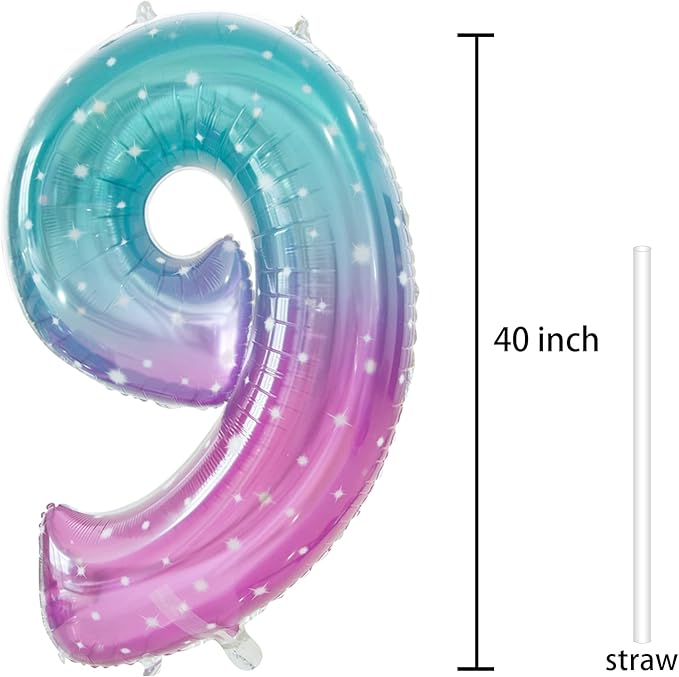 Number 9 Balloon, Large number balloons 40 inch, 9th Birthday Party Decorations Supplies 9 Year Old Birthday Sign Decor
