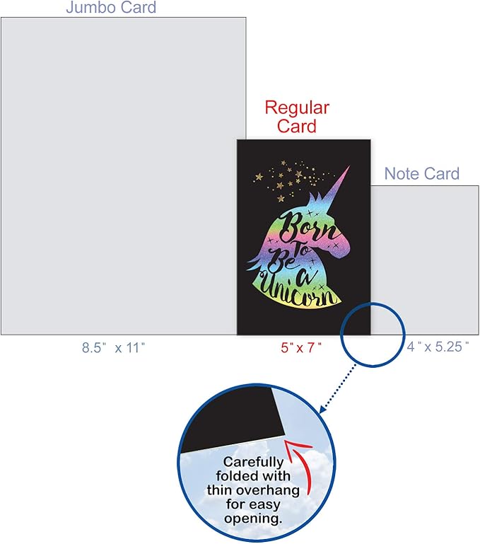 The Best Card Company - 1 Happy Birthday Card with Envelope - Adorable Colorful Animals, Fun Notecard - Horns and Unicorns C6826CBDG