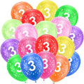 Ainiv 3rd Birthday Balloons 18PCS, 12inch Numbers Printed Latex Party Balloons, 3rd Anniversary Party Supplies Balloons, Numbers Balloons Decorations for Girls Boys 3 Year Old Birthday Party