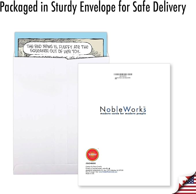 NobleWorks - 1 Big Funny Birthday Card Cartoon (8.5 x 11 Inch) - Jumbo Comic Humor, Group Greeting Card with Envelope - Squeaker Toy J2624BDG