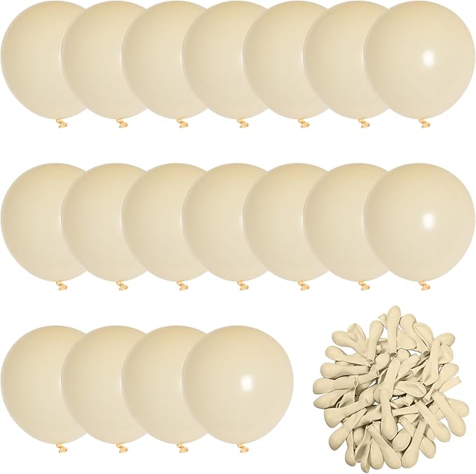 Ivory White Balloons 60pcs 5inch Small Cream Balloon for Balloon Garland Arch 5'' Round Mini Neutral Light Nude Latex Balloon for Kids Birthday Party Decoration DIY Baby Shower Wedding Annversary