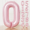 Pink Number 0 Balloons - 40 Inch Number Balloons Big Light Pink Foil Balloon, Mylar balloon for Girls Birthday, Baby Shower, and Princess Theme Party Decorations
