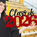 Class of 2026 Wooden Sign Graduation Decorations - Red 2026 Grad Photo Booth Prop & Party Decor