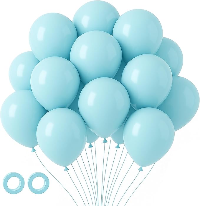 105pcs Pale Aqua Balloons 12inch Party Latex Balloons for Boys Girls Birthday Baby Shower Gender Reveal Wedding Sunflower Party Decorations