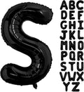 Black Letter S Balloons, 40 Inch Alphabet S Letter Balloons Foil Mylar Big Letter Balloons for Birthday Party Anniversary New Year Graduation Wedding Decorations