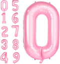 Number 0 Balloons 40 Inch Large Helium Foil Mylar Balloons For Birthdays Party Decorations/Wedding/Anniversary/Graduations/Baby Shower (Pink)