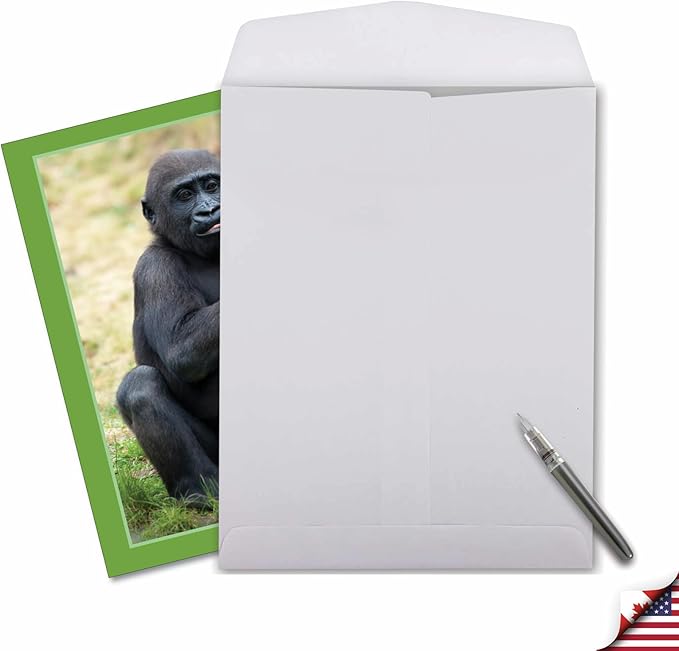 NobleWorks - Hilarious Happy Birthday Card with Envelope (8.5 x 11 Inch) - Funny Animal Greeting Card From All Of Us - Flipping Monkey - Gorilla J9516FBDG-US