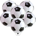 22 Inch 4D Soccer Foil Balloons, 6Pcs Soccer Party Decorations Football Shape Mylar Foil Balloons Sport Decor for Boys Kids Soccer Ball Fans Theme Birthday Party Decorations Supplies