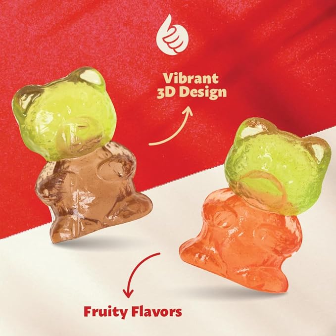 Gummi Bears Candy | 1 Pound Pack | Assorted Fruit Flavors | Chewy 3D Gummies for Snacking, Party Favors, Goodie Bags, Dessert Decorating & Candy Buffets