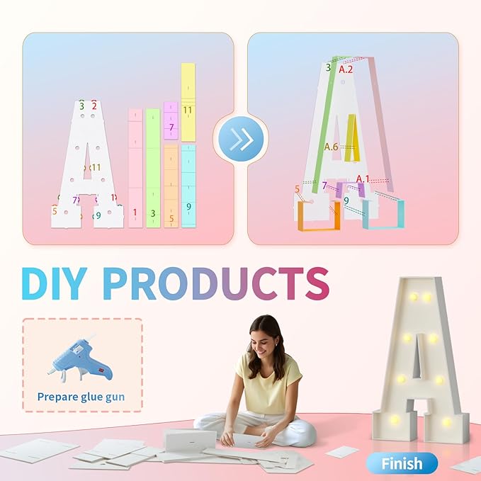 imprsv Marquee Light Up Letters, 3FT T for Birthday, Baby Shower, Wedding Decorations, Large Marquee Letters for Party Decorations