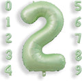 AULE 40 Inch Large 2 Balloon Numbers Sage Green, Big Foil Number Balloons, Giant Helium Happy Birthday Party Decorations for Man and Women, Huge Mylar Anniversary Party Supplies