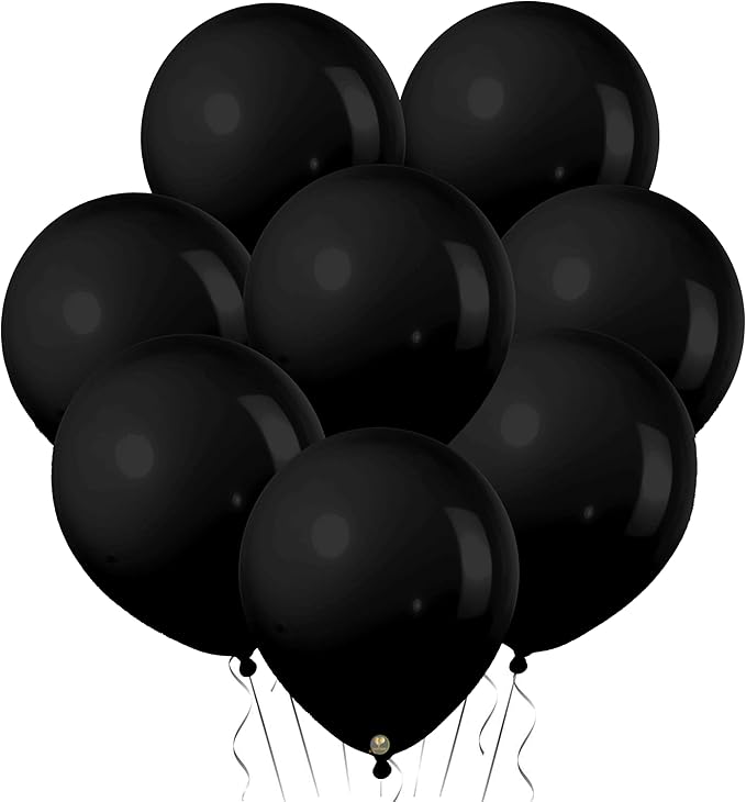 AFTERLOON® Biodegradable Mini Balloons 100 pcs Onyx Black 5 Inch, Matte Color Thickened Extra Strong Latex Helium Float, Baby Shower Gender Reveal Garland Arch Wedding Birthday Party Decorations