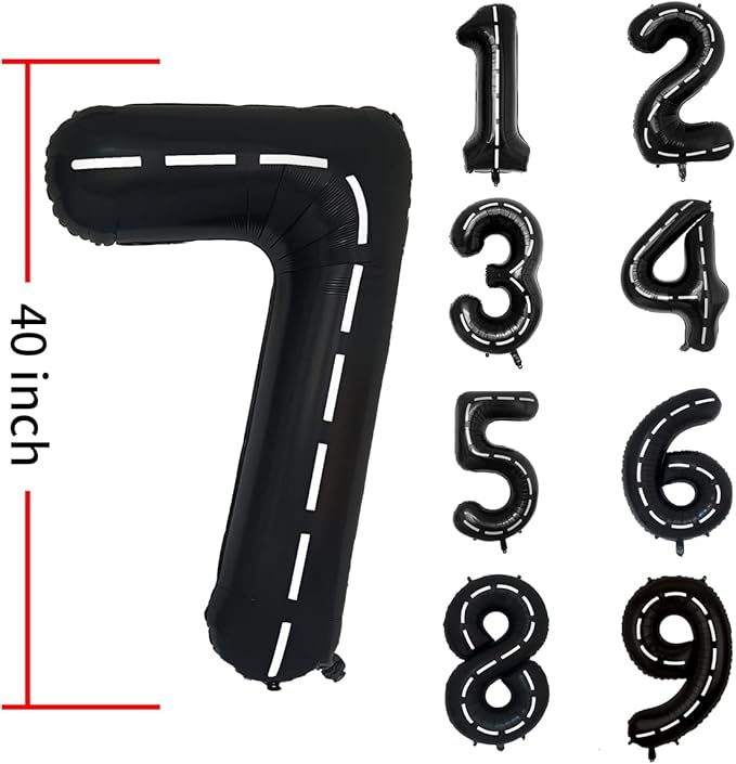 134pcs Race Car Balloon Birthday Party Supplies Decorations for Boys - Racing car Theme Party Supplies Happy Birthday Racecar Number Balloons Garland Kit Birthday Party (Single Number, 7)