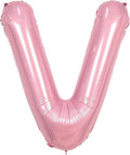 Pink Letter V Balloons,40 Inch V Balloons Letter Mylar Helium Large Pink V Balloon for Birthday Party Anniversary Decorations