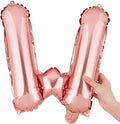 Restaurantware-Balloonify 16 Inch Letter Balloon, 1 Alphabet Party Balloon - Letter W, Self-Sealing, Rose Gold Foil Mylar Finish, Hanging Loop, Decoration For Birthday, Wedding, Or Graduation