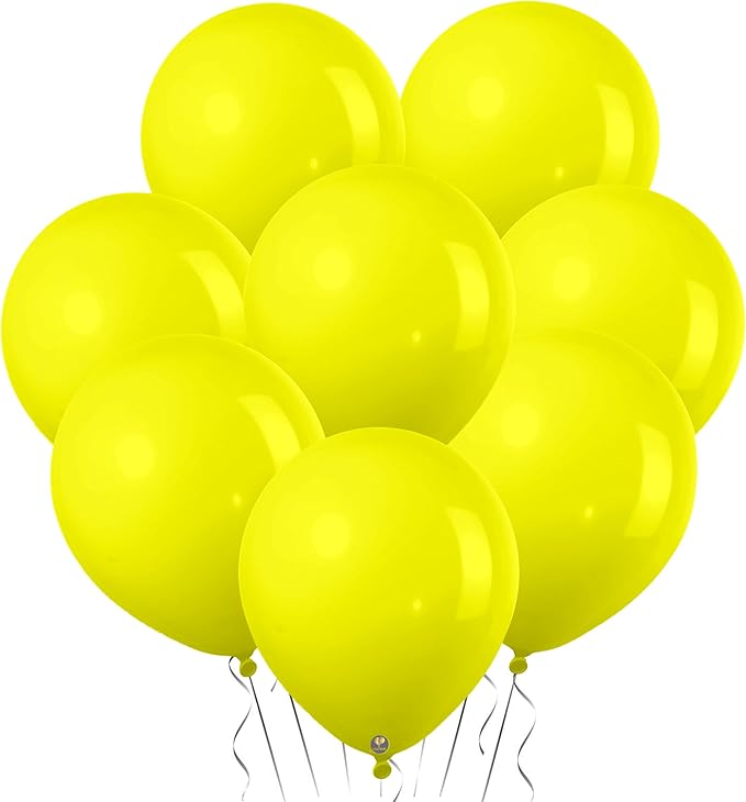 AFTERLOON® Biodegradable Mini Balloons 50 pcs Yellow 5 Inch, Matte Color Thickened Extra Strong Latex Helium Float, Baby Shower Gender Reveal Garland Arch Wedding Birthday Party Decorations