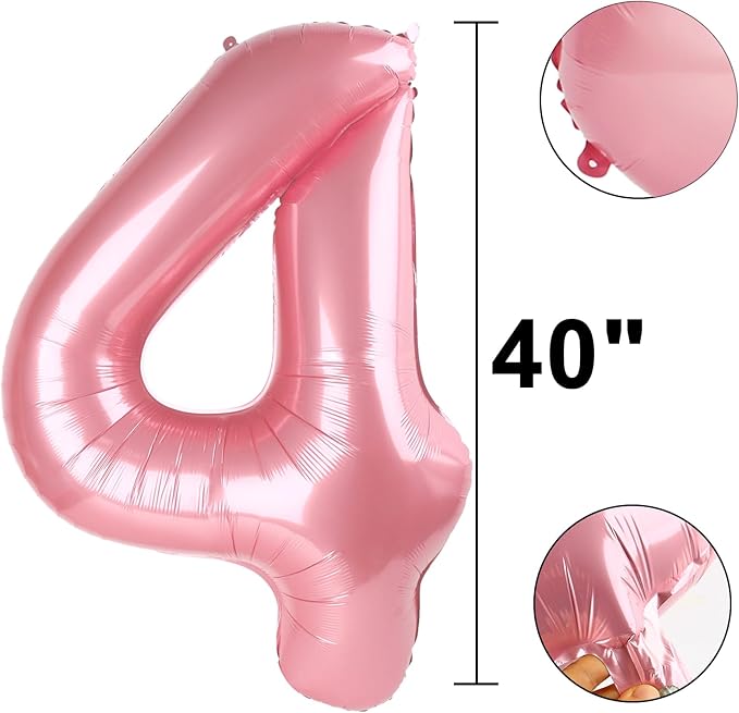 40 Inch Pearlescent Pink Number 14 Balloon Number 14 Balloon 40 Inch, 14th Birthday Party Decorations for Boy or Girl Huge Mylar Anniversary Party Supplies