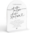 Wedding Temporary Tattoos Sign, White Arch Acrylic Sign, Wedding Tattoos Temporary for Guests, Bridal Shower Decor, Engagement Party Decor, Centerpiece Table Decorations Party-9