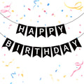 Happy Birthday Banner Black Happy Birthday Sign Birthday Decorations for Birthday Party Backdrop Wall Decor Black Birthdays Sign for Men Women Party Supplies