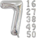 40 inch Silver Number Balloon Giant Foil Helium Balloons Silver Number 7 Balloon for 7th Birthday Party Anniversary Decorations Supplies