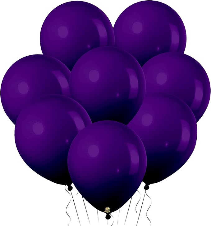 AFTERLOON® Biodegradable Mini Balloons 100 pcs Deep Purple 5 Inch, Matte Color Thickened Extra Strong Latex Helium Float, Baby Shower Gender Reveal Garland Arch Wedding Birthday Party Decorations