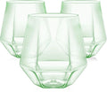 40 Pcak Plastic Stemless Wine cocktail Whiskey Champagne Glasses, 12 Oz Disposable Unbreakable Cups for Party Bars Wedding Tasting (Green)