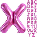 TONIFUL 40 Inch Large Rose Red Letter X Balloon - Giant Hot Pink Alphabet Foil Mylar for Birthday Party Anniversary Supplies Decorations