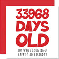 Stuff4 93rd Birthday Card for Men Women Him Her - 33968 Days Old - Funny Adult Ninety-Three Ninety-Third Happy Birthday Card for Grandma Grandpa Gran Mom Dad, 5.7 x 5.7 Inch Humor Joke Greeting Cards