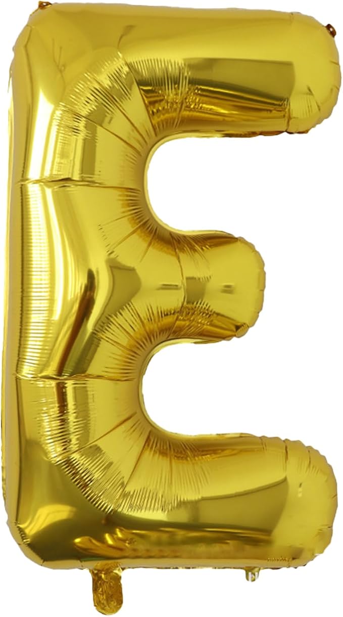E Letter Balloons, 40 Inch Large Gold Letter Balloons, A to Z Mylar Balloons Letters, E Foil Balloon, for Birthday, Baby Shower, Wedding, Anniversary Party Decoration