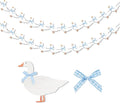 Goose Banner -Silly Goose Baby Shower Birthday Decorations One Silly Goose Blue Gingham Style Birthday Decor Party Decorations Party Supplies Decor for Kids, Boys, Girls, Baby Showers Decor