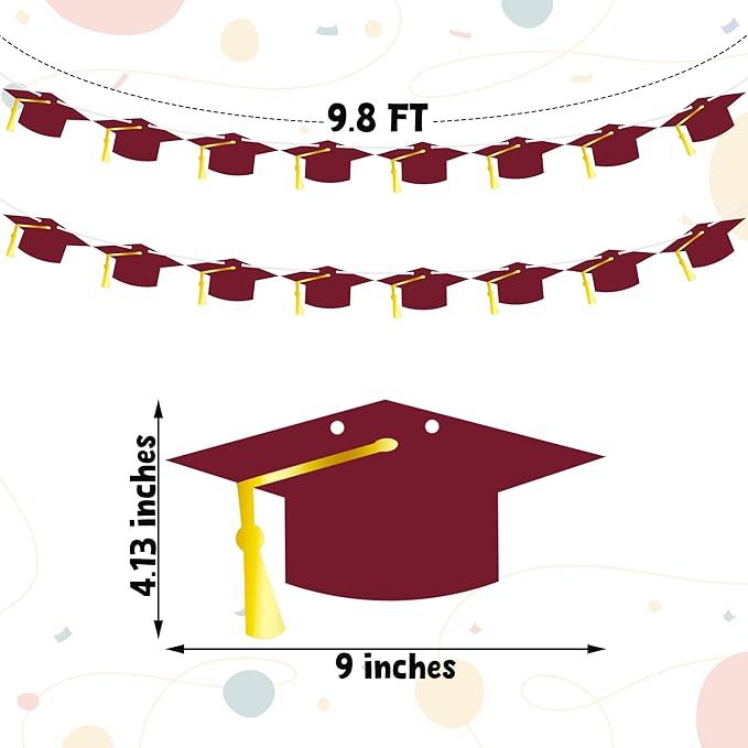 16PCS 2025 Congrats Grad Banner, Glitter 2025 Graduation Decorations Banner, Class of 2025 Banner Garland High School College Graduation Party Decorations Supplies Decor