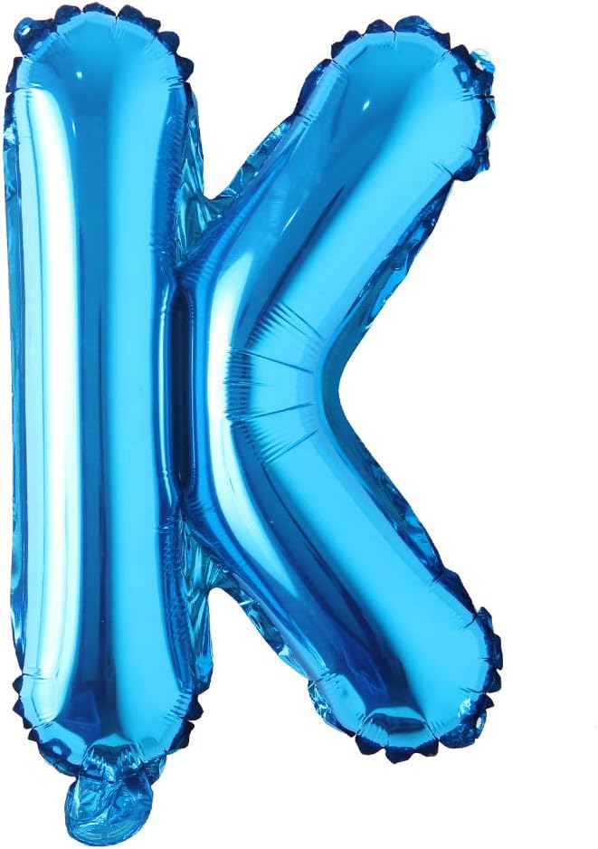 Blue 28 inch Letter Balloons Alphabet Number Balloons Foil Mylar Party Wedding Bachelorette Birthday Bridal Baby Shower Graduation Anniversary Celebration Decoration (Can not Float) (28 inch Blue K)