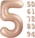 Light Brown 5 Balloon, Tan Number Balloons 40 Inch, Beige 5th Birthday Balloon Decorations, Light Brown Party Supplies, 5 Number Balloons, Number 5 Balloon