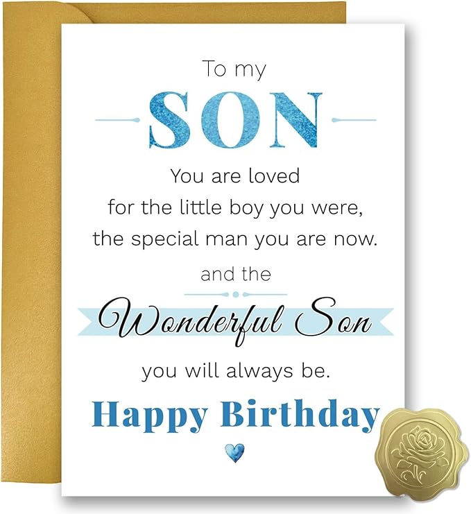 Birthday Card for Son - Son Birthday Card - Funny Birthdays Cards & Gifts for Adult Sons from Mom Dad - Birthdays Cards Sons B