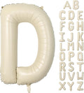 Cream D Letter Balloons,40 Inch Letter D Balloon Beige,Helium Custom Letter Balloon for Birthday Anniversary Party Decorations