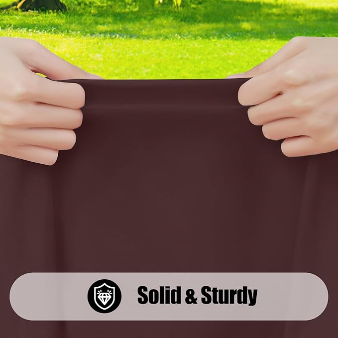 Smiry 2 Pack Rectangle Picnic Table Cloth, Waterproof Elastic Fitted Tablecloths, Washable Polyester Rectangular Patio Table Cover for Camping, Indoor and Outdoor (Coffee, 30"x48")