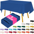 Disposable Plastic Tablecloth Royal Blue 54x108 Inch, 5-Pack Waterproof Rectangular Table Cover for Parties, Picnics, Dining Protection