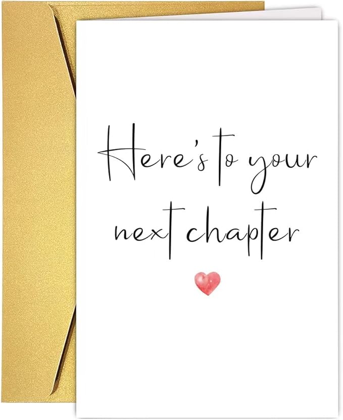 Funny New Chapter Good Luck Card for Him Her, New Job, Goodbye, Farewell, Leaving Work Card for Coworker Colleague Friend, Funny Retirement Gift for Boss Coworker
