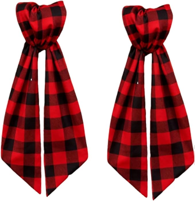 2 Pack White Wreath Sash for Front Door Blank Sashes 3.7 x 54 Inch Polyester Plain Door Decoration for Christmas Halloween Party Porch Yard Outdoor (Red Black)