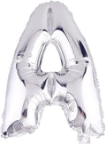 Glanzzeit 16 Inch Silver Foil Balloons Letters A to Z Numbers 0 to 9 for Prom Wedding Birthday Party Decor (Letter A)