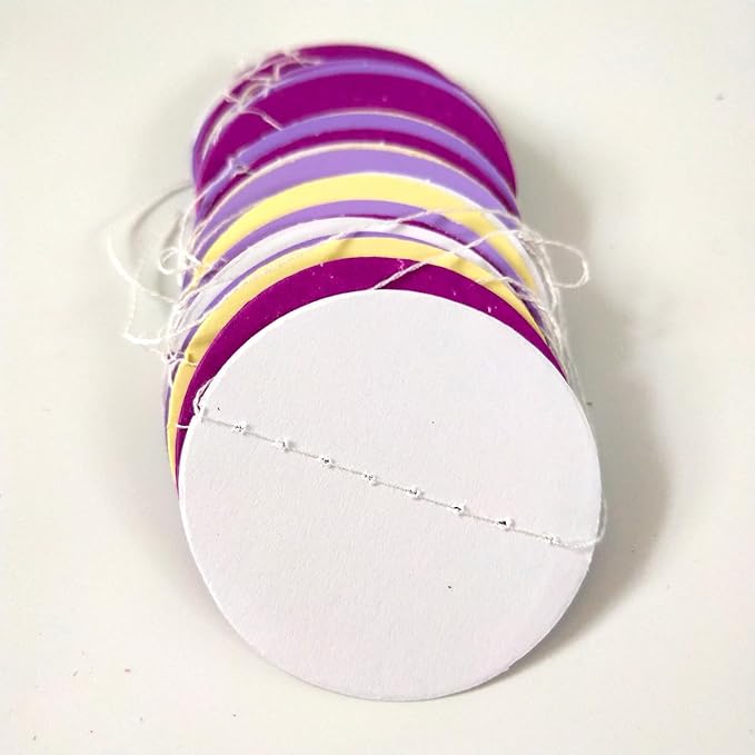 Party Decorations 52 Ft Big Star Garland Circle Dots Garland Paper Backdrop Streamer for Graduation Birthday Bachelorette Engagement Wedding Bridal Shower Baby Shower (Purple Set)