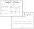 Baby Predictions and Advice Cards, 5" x 7" Minimalism Baby Shower Predictions Cards, Daily Party Games & Activities Favors for Newparents - G01