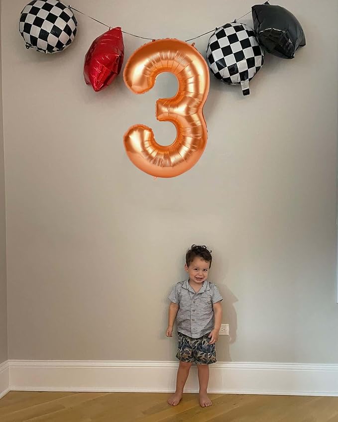 Orange Number 7 Balloon 40 Inch, 7th Birthday Party Decorations for Children, Giant 7 Foil Balloon for Party Supplies