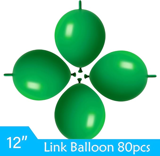 Link Balloons Dark Green 6 Inch 12 Inch Latex Quick Linkale Balloon 160 Pcs for Birthday, Halloween, Christmas, Party Festival Decorations