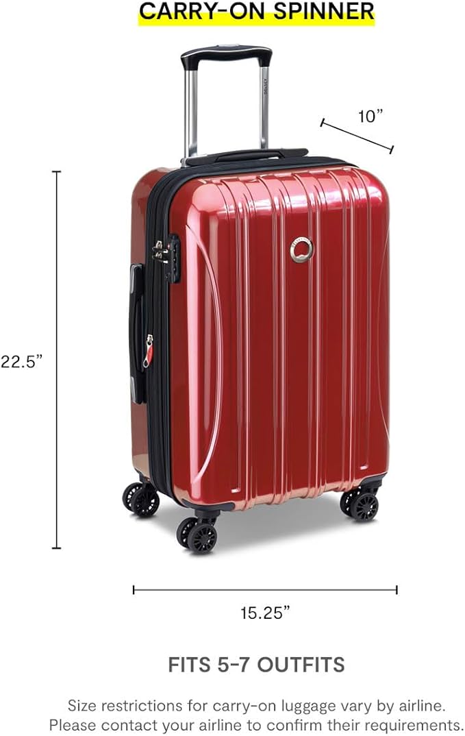 DELSEY PARIS Helium Aero Hardside Expandable Luggage with Spinner Wheels, Plum, 3-Piece Set (21/24/28)
