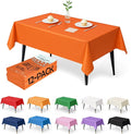 Craft And Party 12-Pack Orange Plastic Tablecloths – 54 x 108 Inch Disposable Table Covers for Rectangle Tables, Heavy Duty & Waterproof for Parties, Events, Banquets, Orange