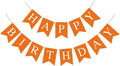 Orange Birthday Banner Sign Happy Birthday Bunting Banner Garland for Kids Girl Woman Tea Party Decorations Bunting Flag Themed Party Supplies